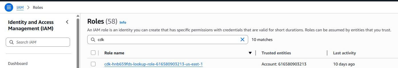 IAM Roles Console