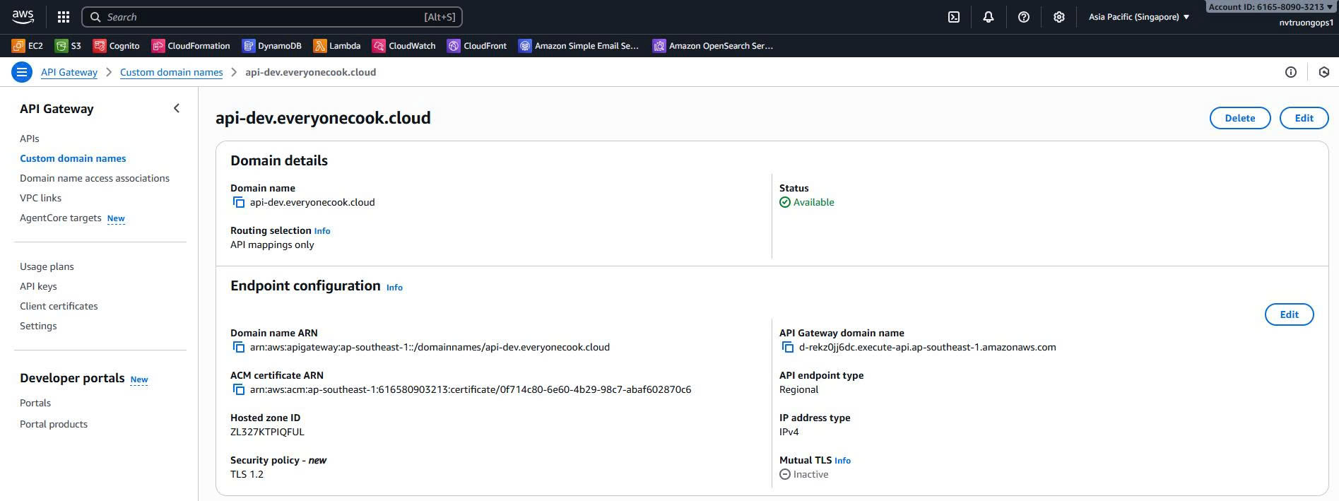 API Gateway Wildcard Certificate