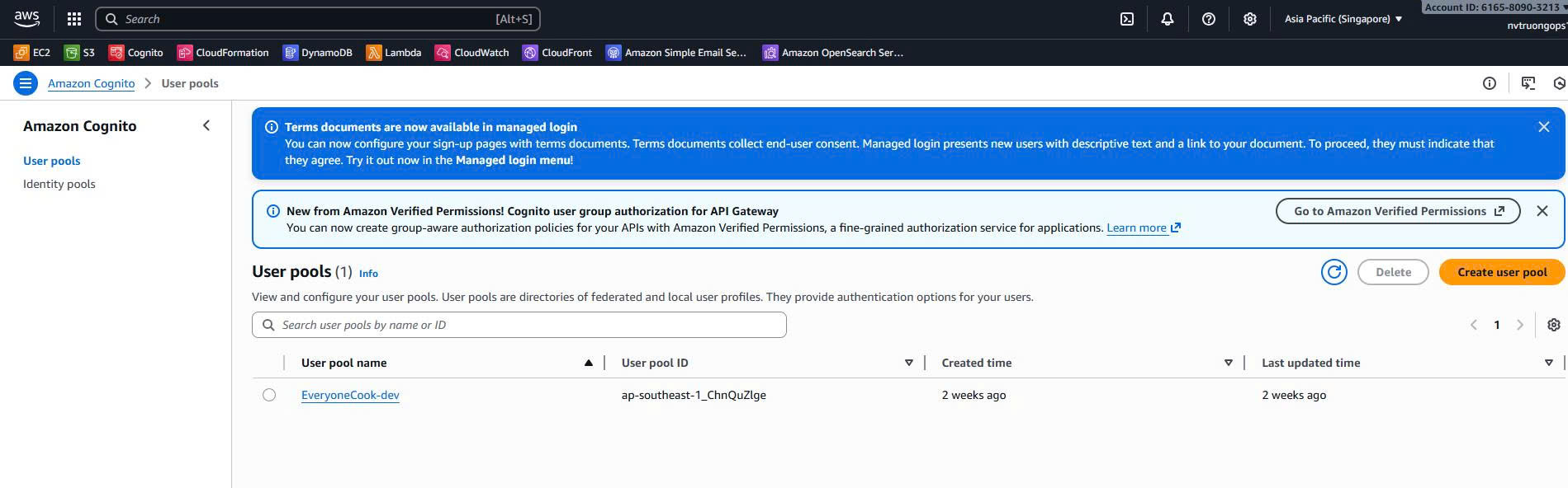 Cognito User Pool Overview